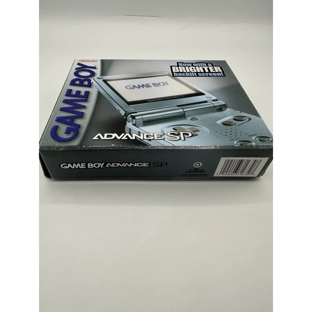 Game Boy Advance SP AGS-101 Pearl Blue w/ Box & Manuals Broken Screen